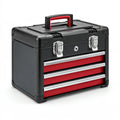 Boîte à outils 45 cm 25 cm 32 cm en plastique noir et rouge à 3 tiroirs portable