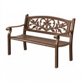 Banc de jardin 120 x 60 x 88 cm en métal bronze à deux places style classique